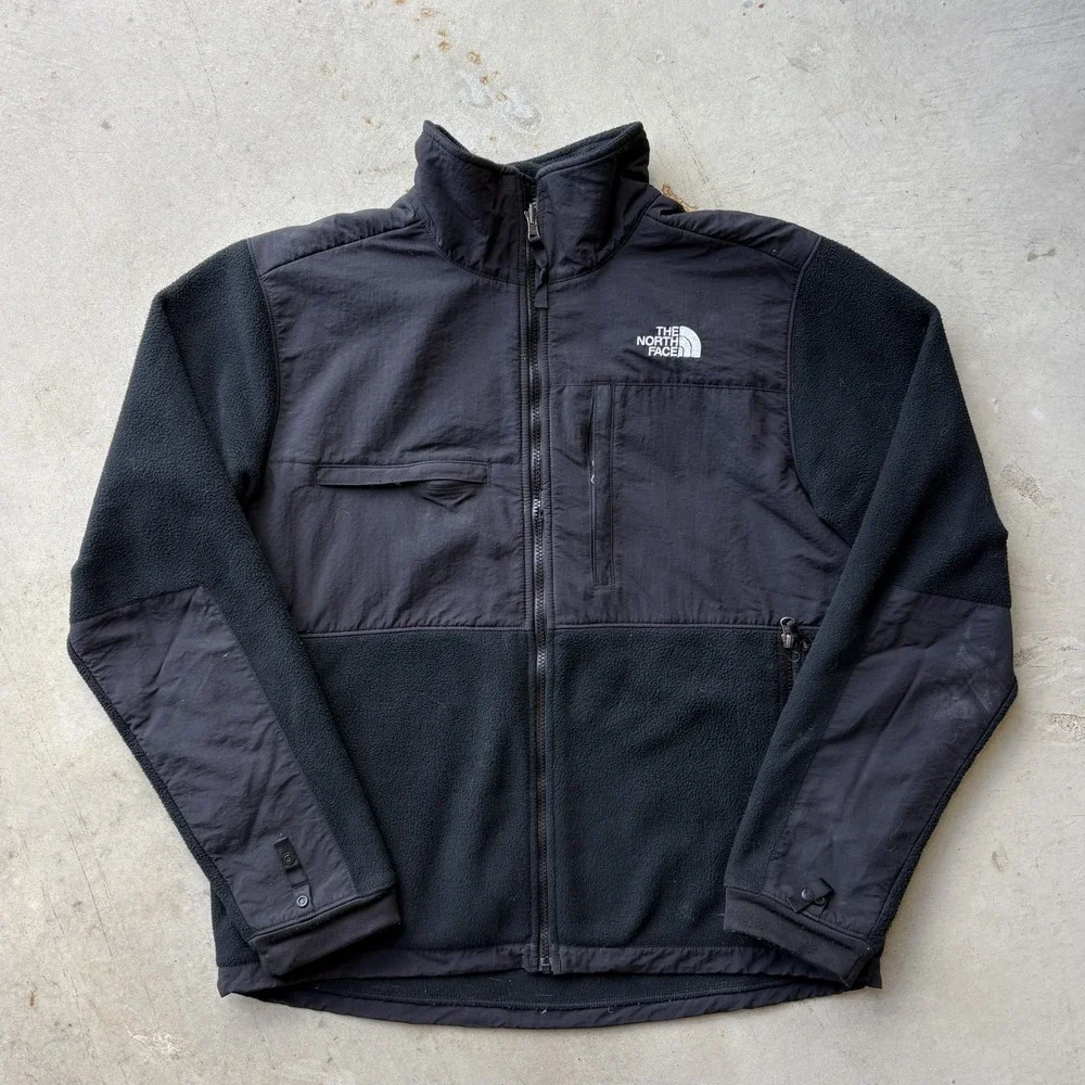 The North Face Denali Fleece Jacket Size Large Black Full Zip Outdoor Coat L